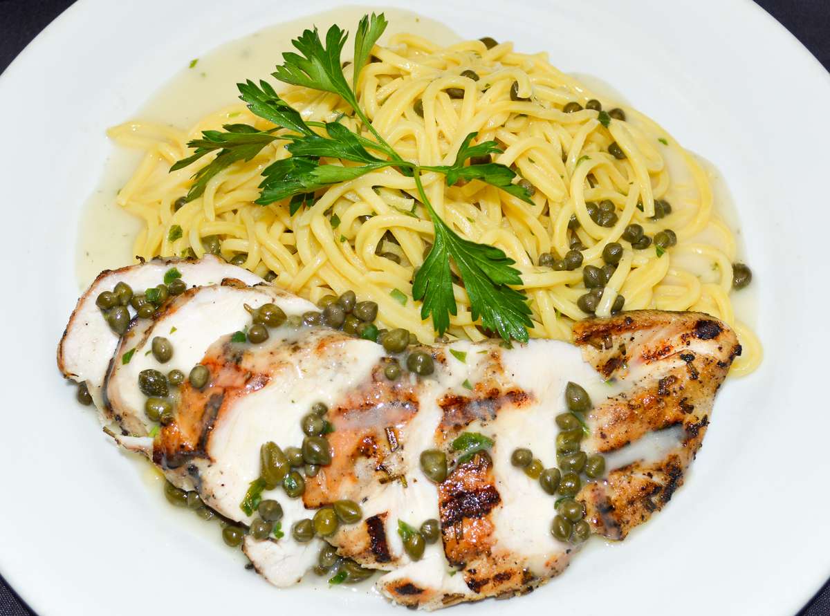 Chicken Lemon and Capers Pasta Combo Meal - Winter Pasta Features -  Authentic Argentinean Food - Argentinean Chef