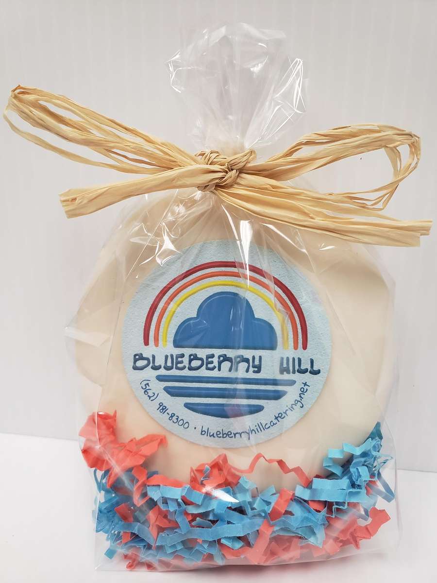 Custom Edible Logo 4” Diameter Sugar Cookie in Cellophane Bag