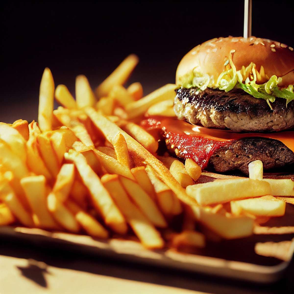 Burger and fries