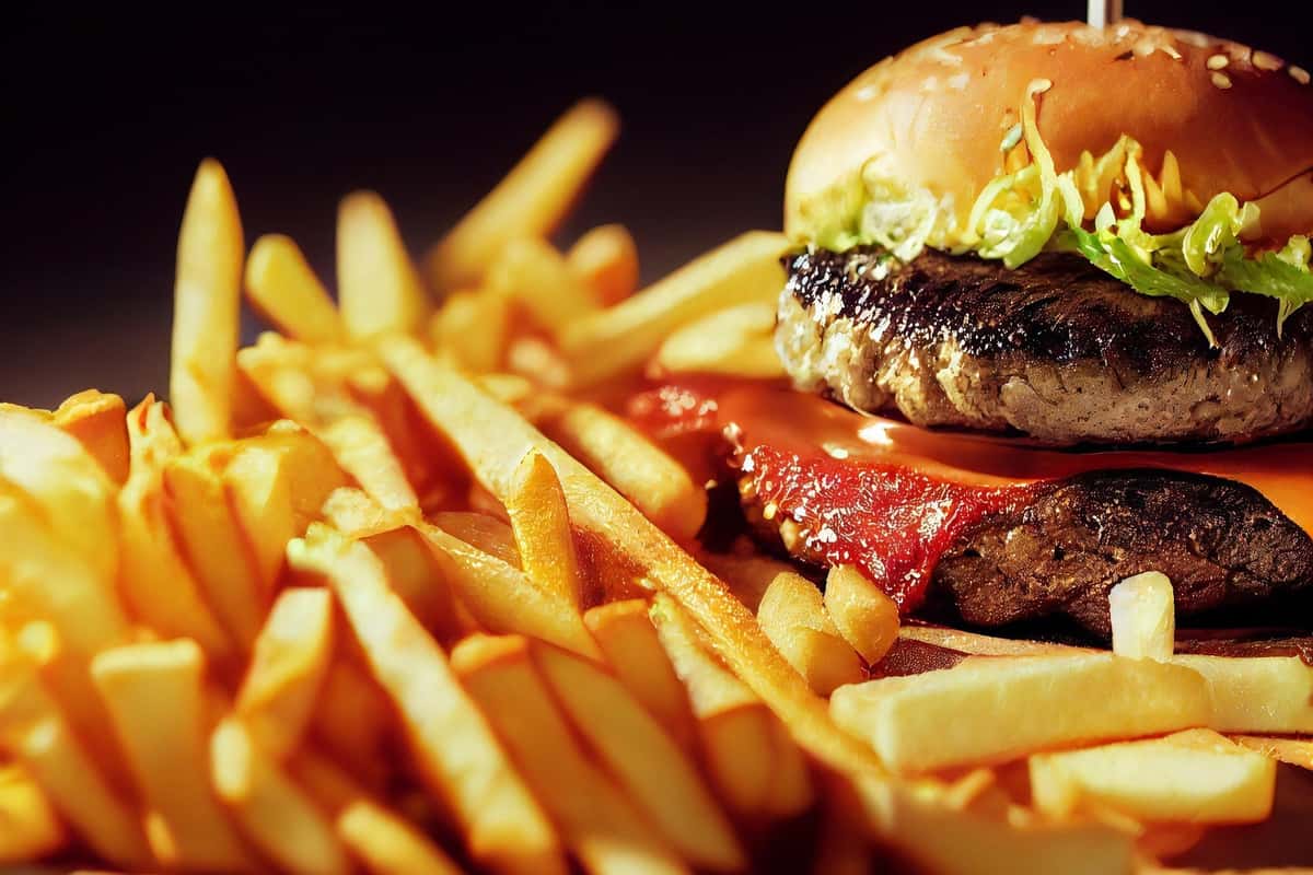 Burger and fries
