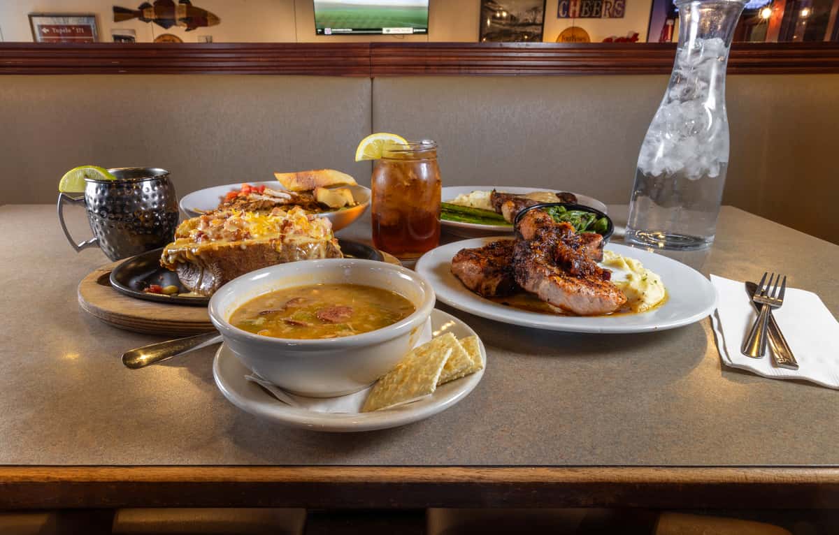 spread of food on table