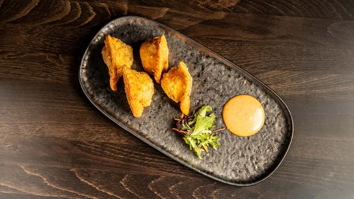 appetizer on an oval plate