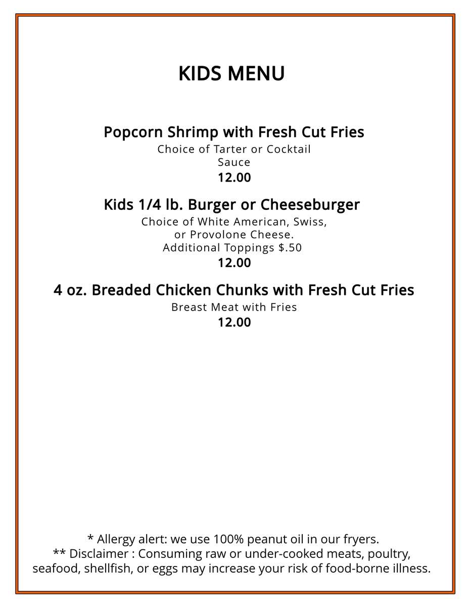 kids menu