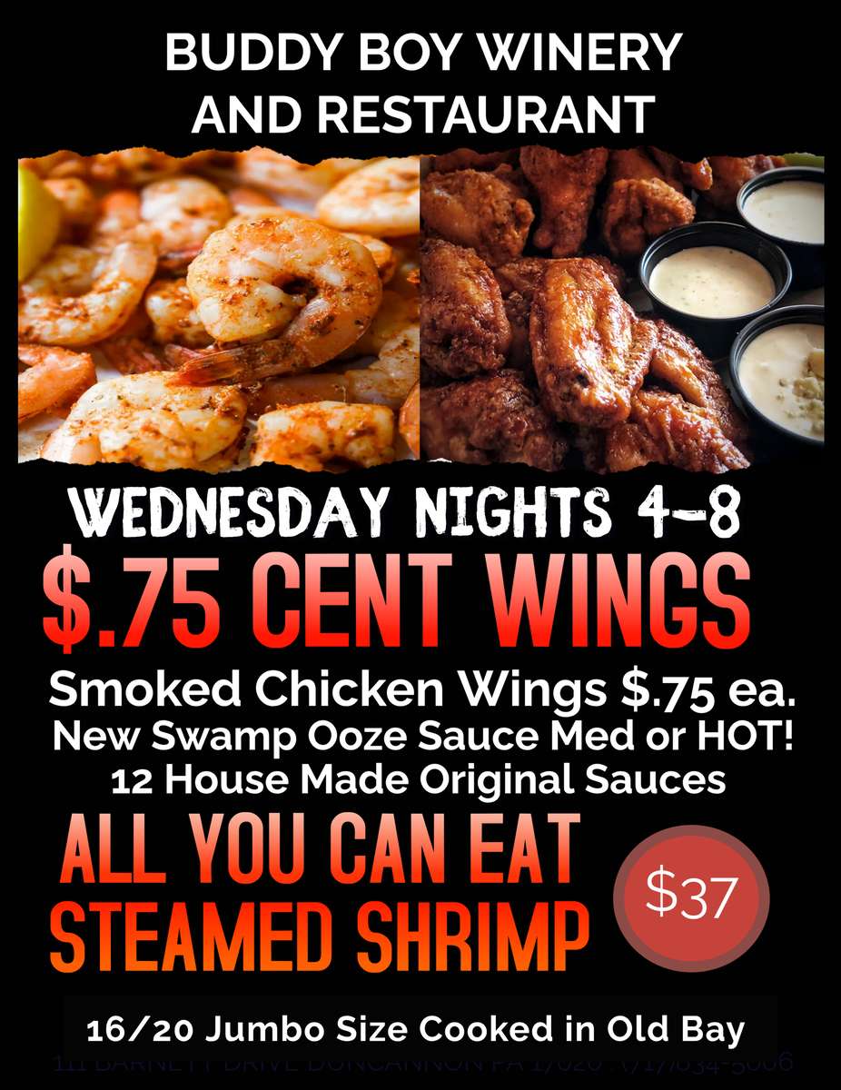 Wednesday Night Specials Wings and Shrimp