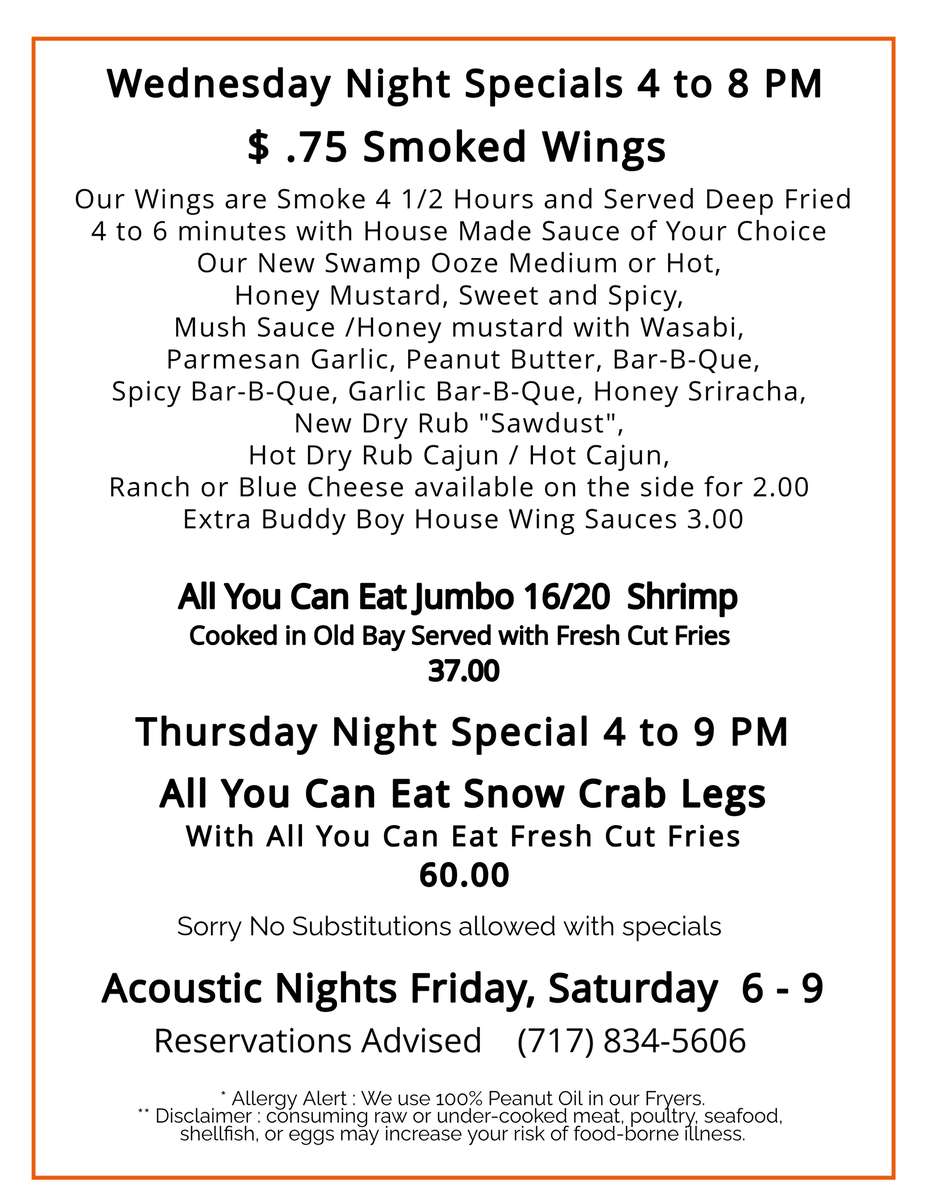 wed thurs specials