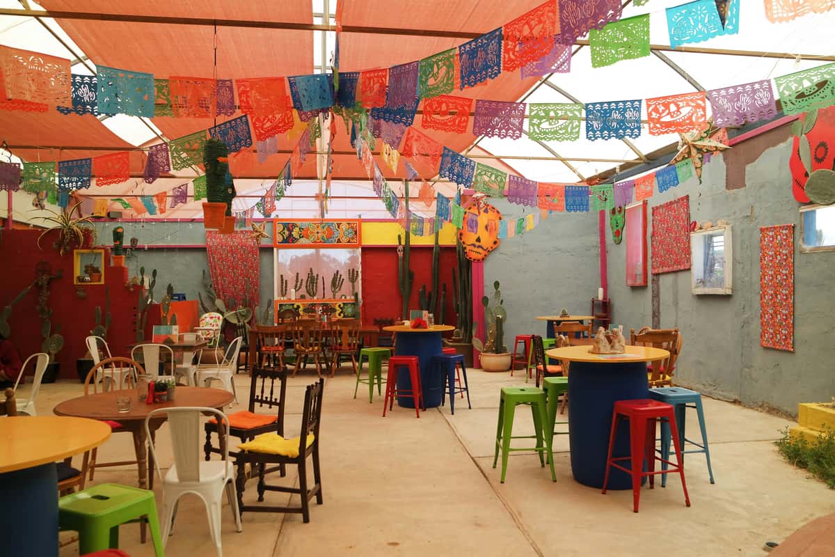 The interior of a mexican restaurant
