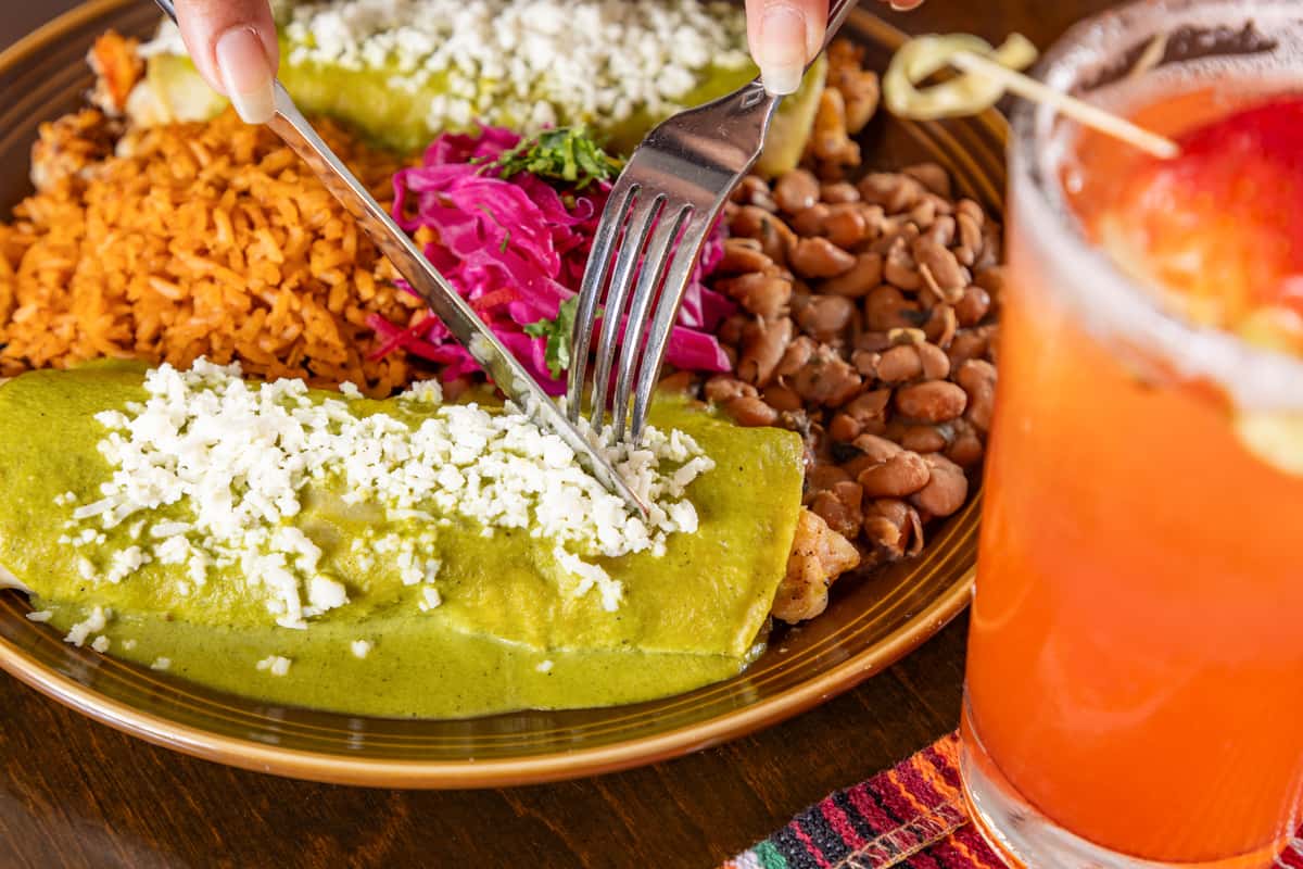 Enchiladas and cocktails