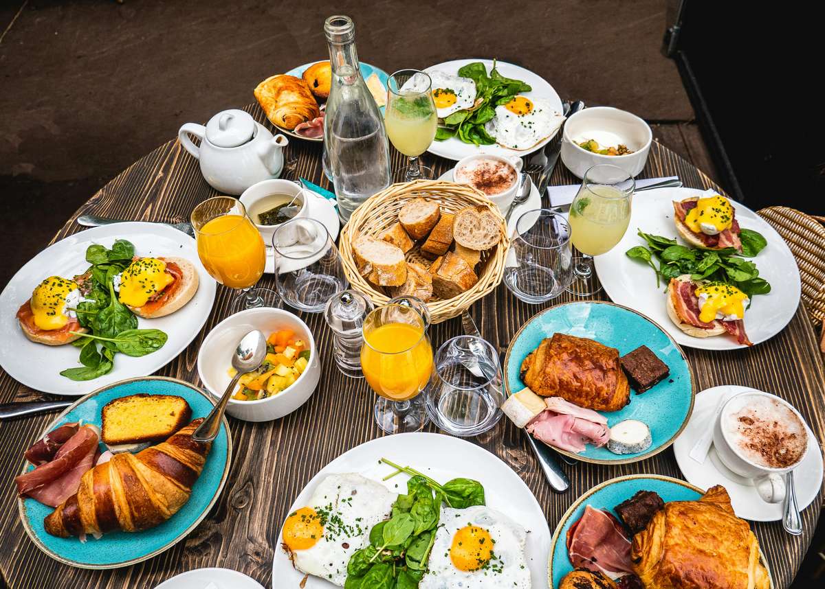 group of dishes on the table