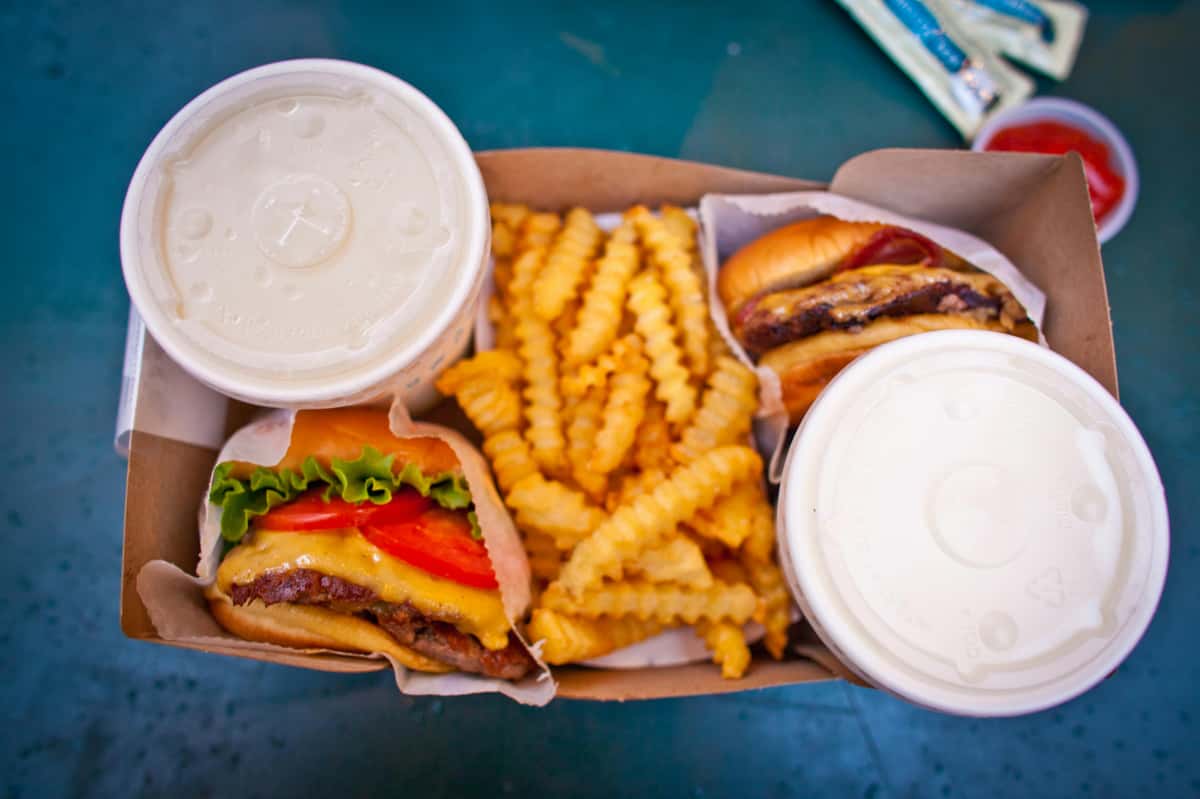burger and fries