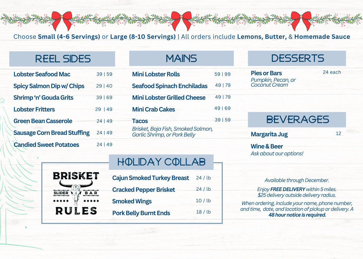Event Holiday Menu