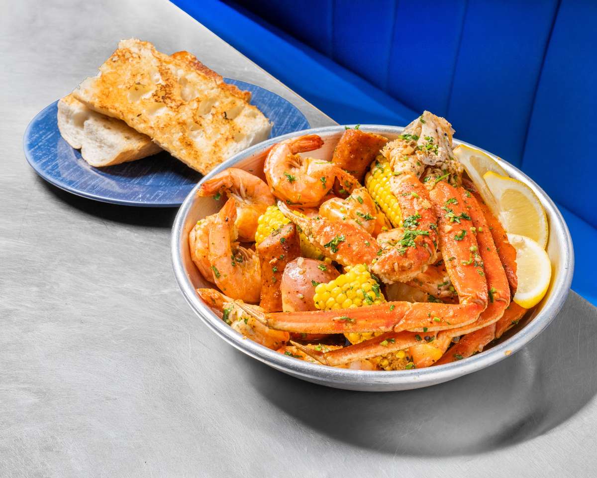 All you can eat seafood boil at Dock Local