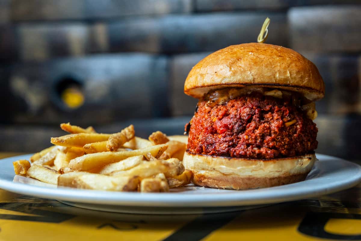 Photo of Lunch Lady Lamb Sloppy Joe with fries. Photo Credit: The Bacyard.