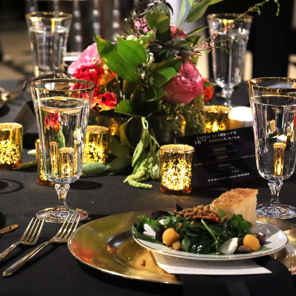 tablescape display for a gala