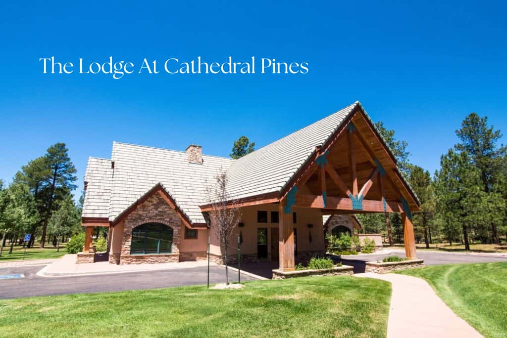 exterior photo lodge at cathedral pines