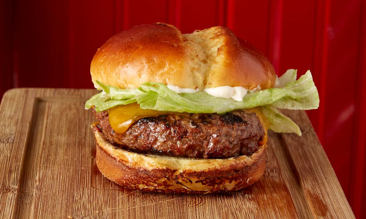 Burger with lettuce