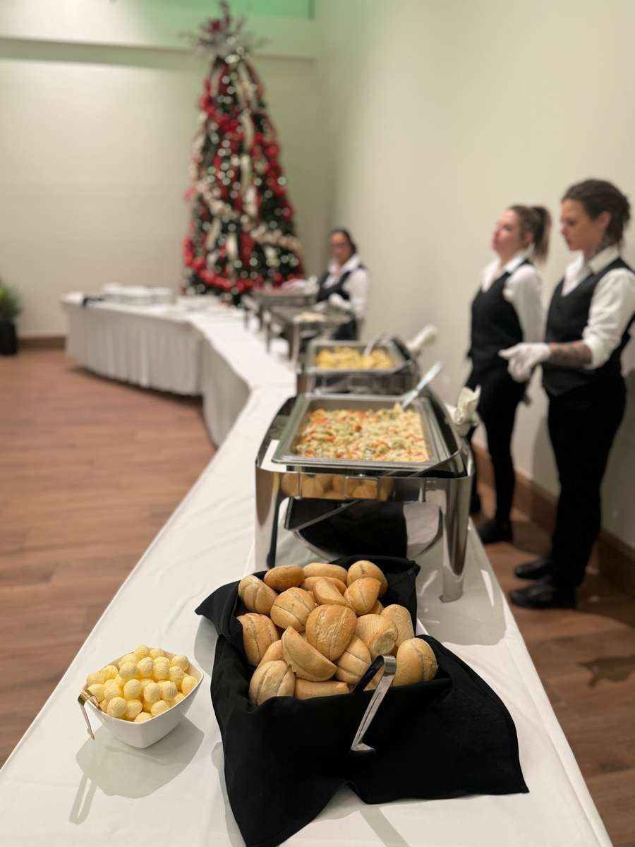 buffet layout of different dining options