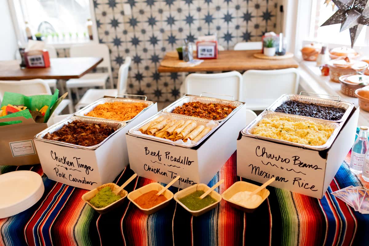 Catered food on a table