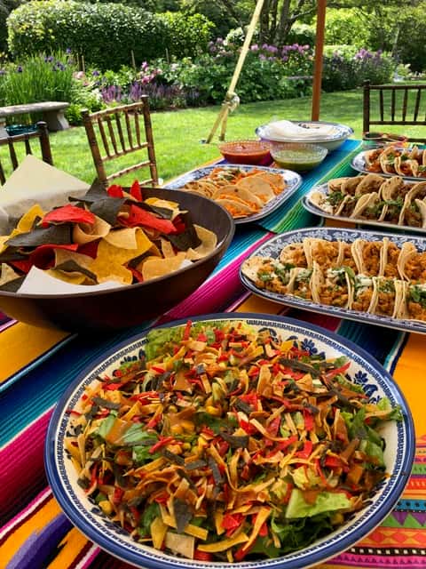 Catered food on a table