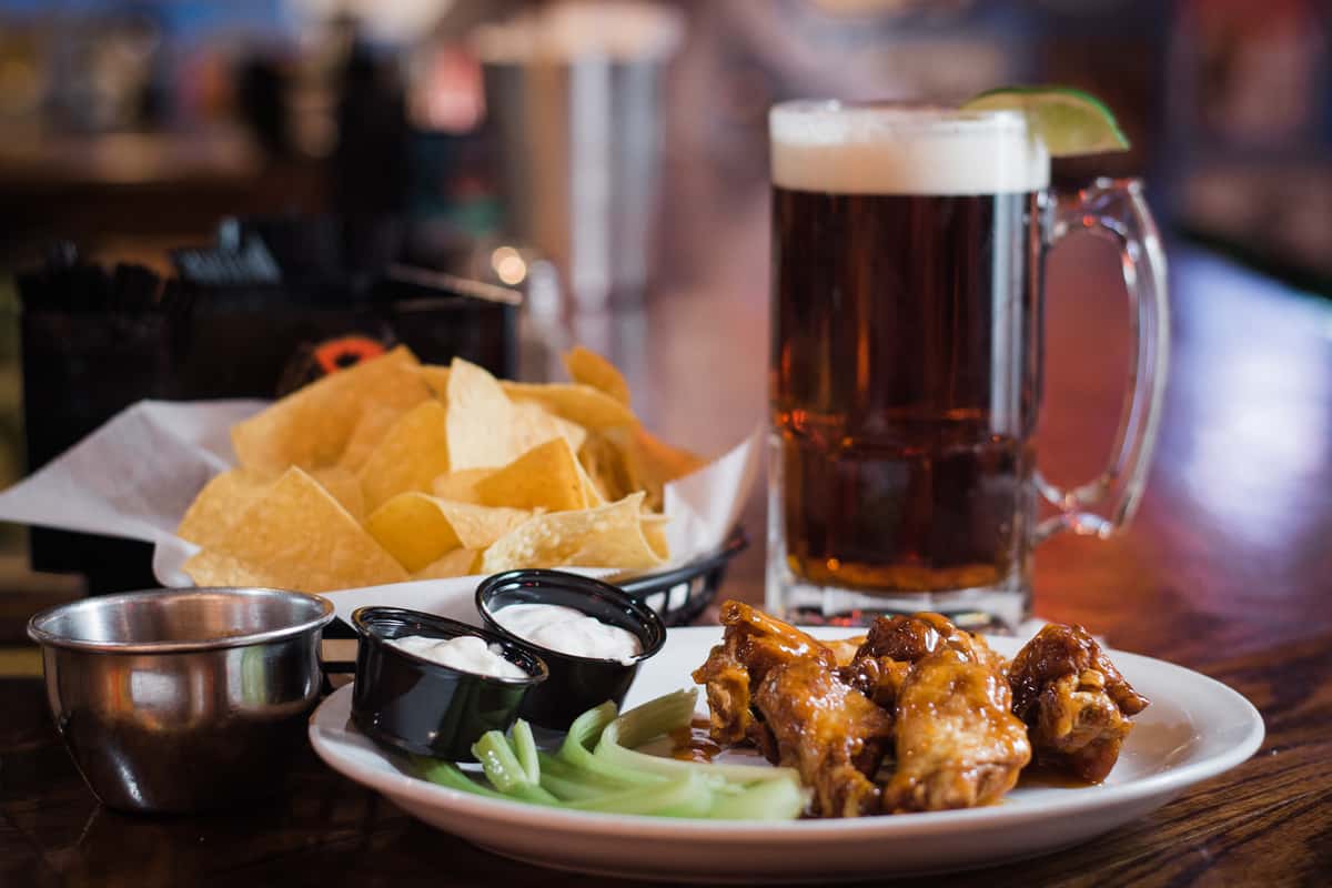 Large & Crunchy; Choice of: Mild, Hot, Lemon Pepper, BBQ, Mango Habanero, Honey Mustard or Teriyaki. Served with 1 side of Blue Cheese or Ranch Dressing and Celery.