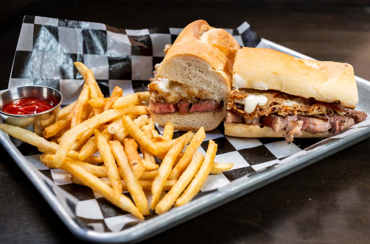 Sandwich and fries