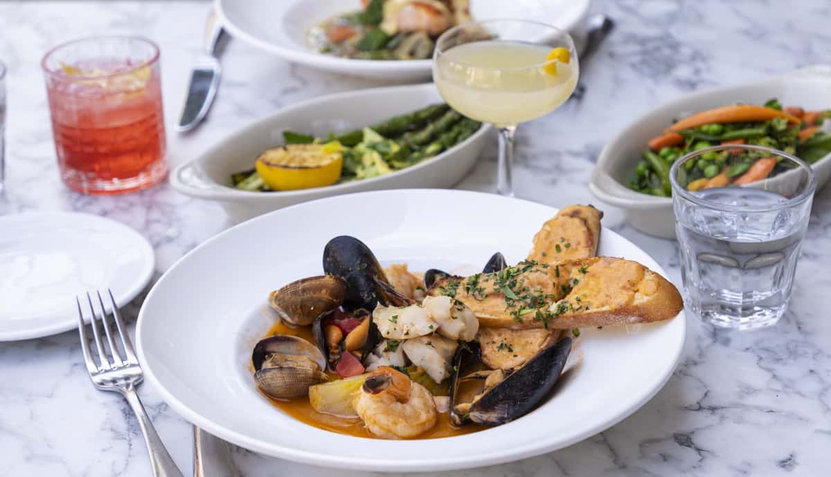 New French spring menu offerings at Left Bank Brasserie in the Bay Area, California.