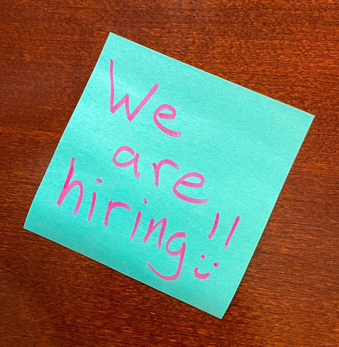 We are hiring post-it