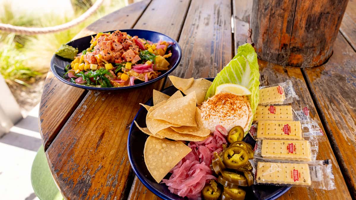 Tuna Poke Nachos & Fish Dip