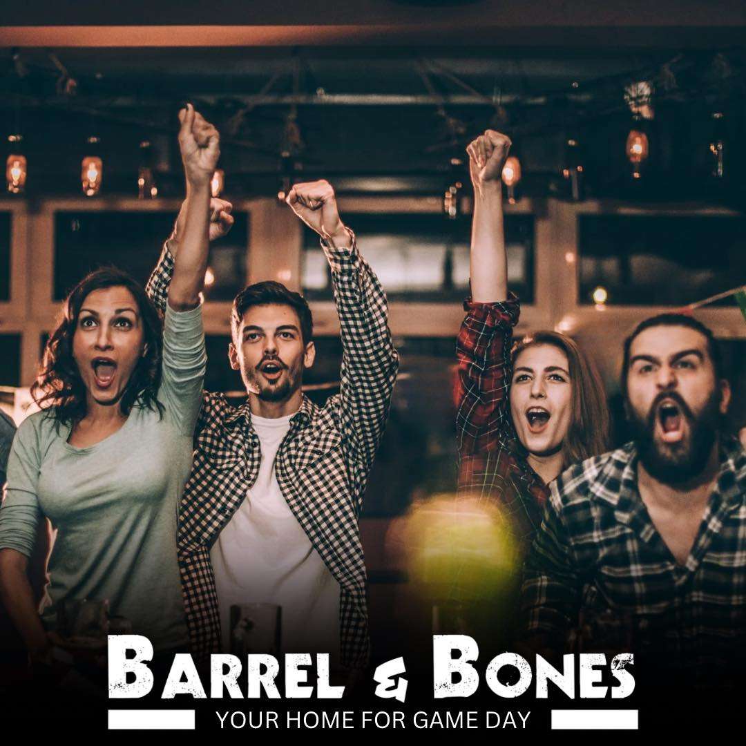 college football & NFL game day at barrel & bones