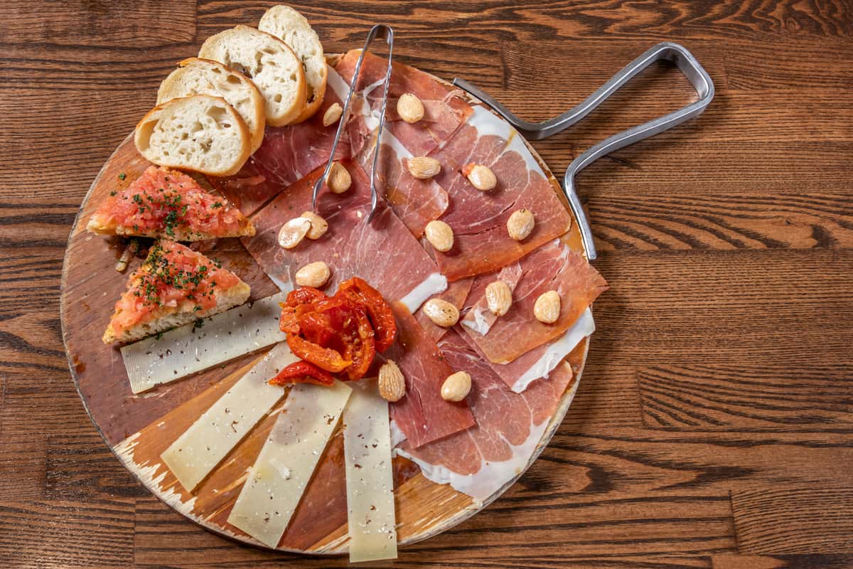 Plate of Serrano Ham & Manchego Cheese