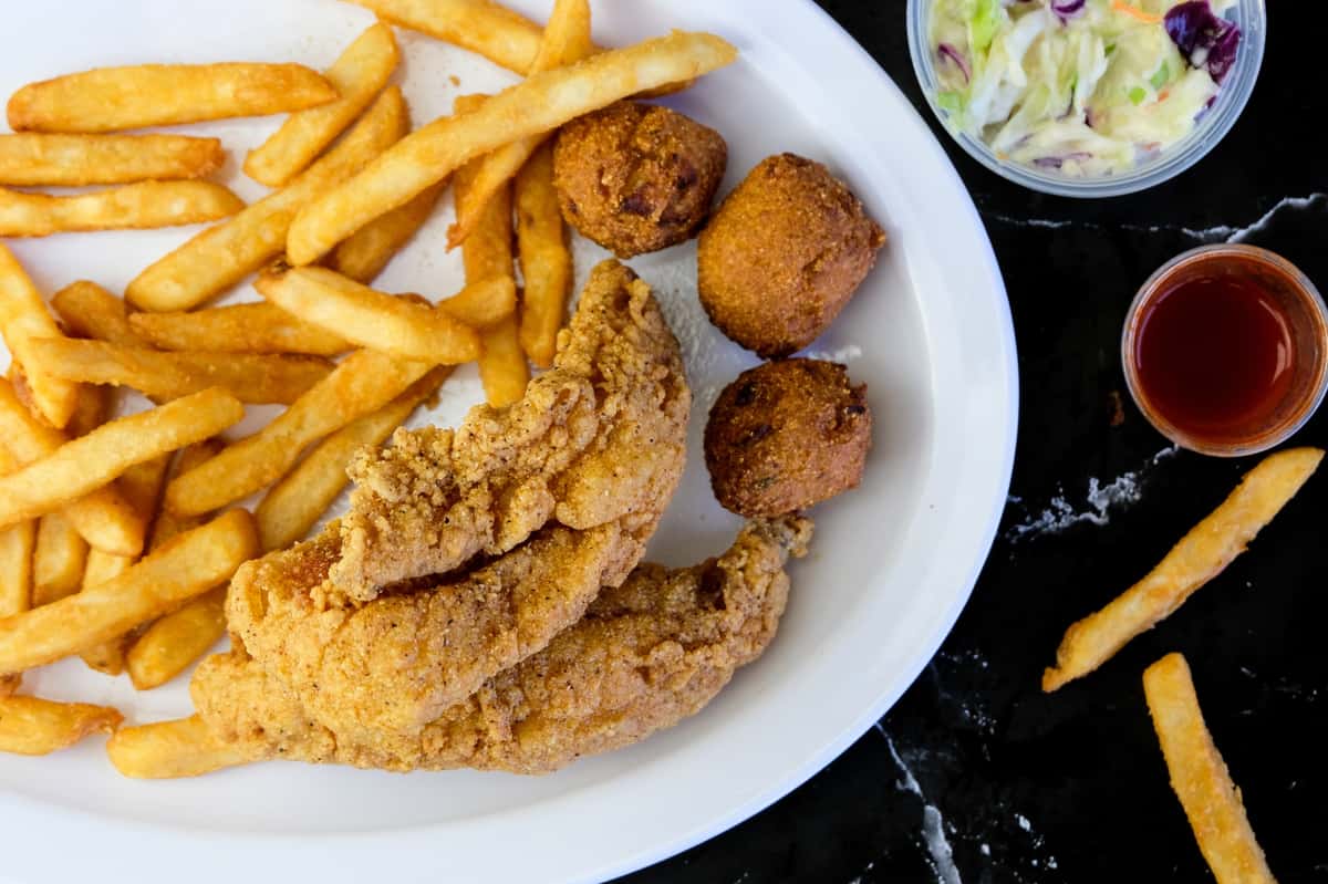 perch and hush puppies