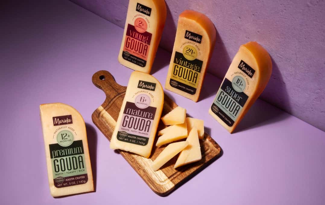 Assortment of Gouda wedges