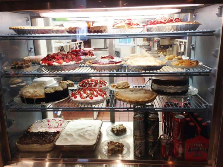 counter of assorted desserts