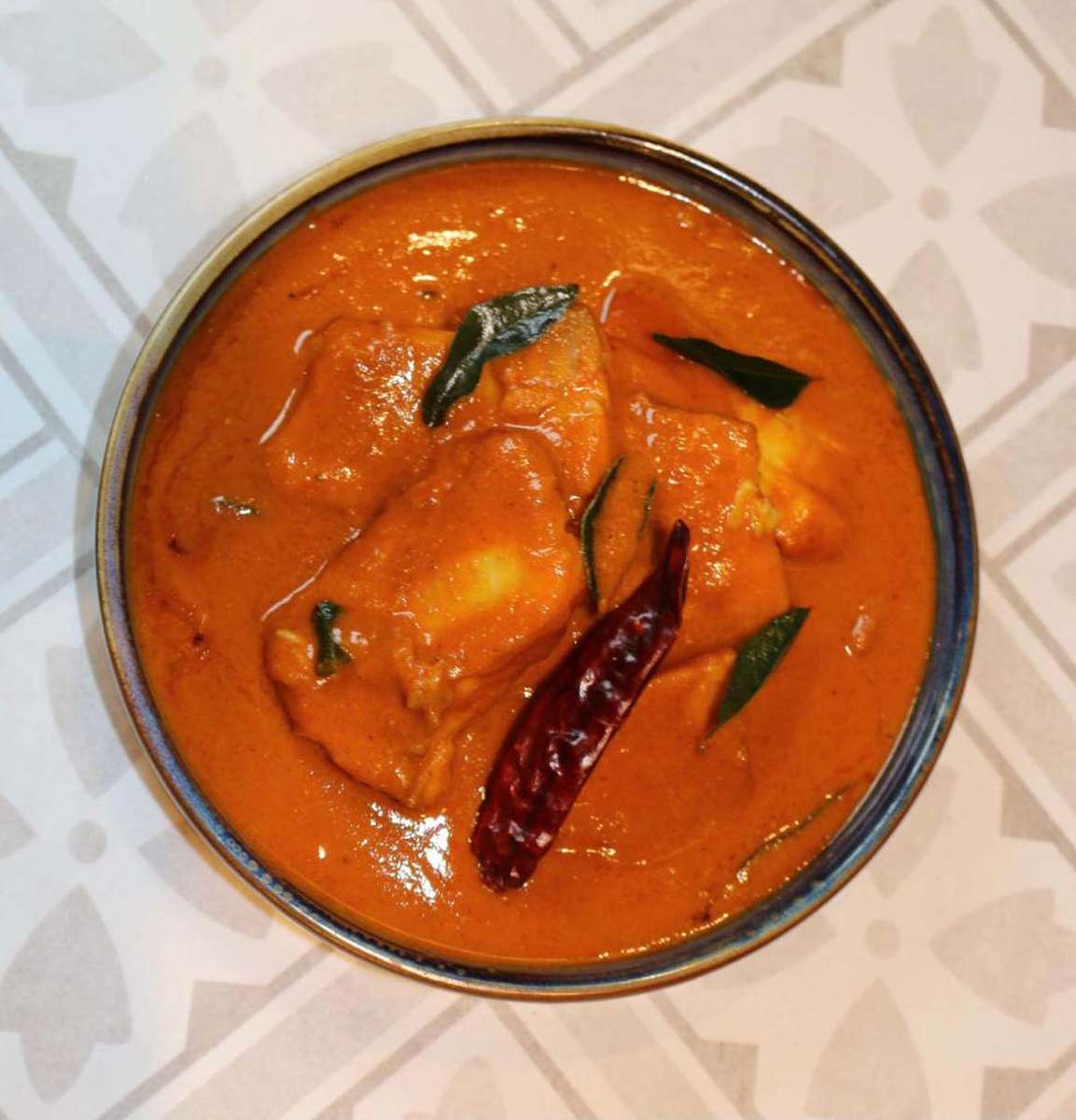 Tilapia fish fillet in tamarind and kokum infused coastal curry from Goa