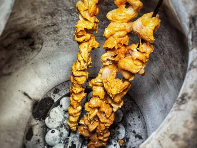 kebabs in tandoor