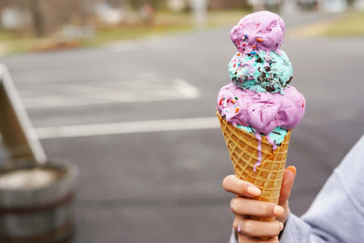ice cream with bubblegum colors