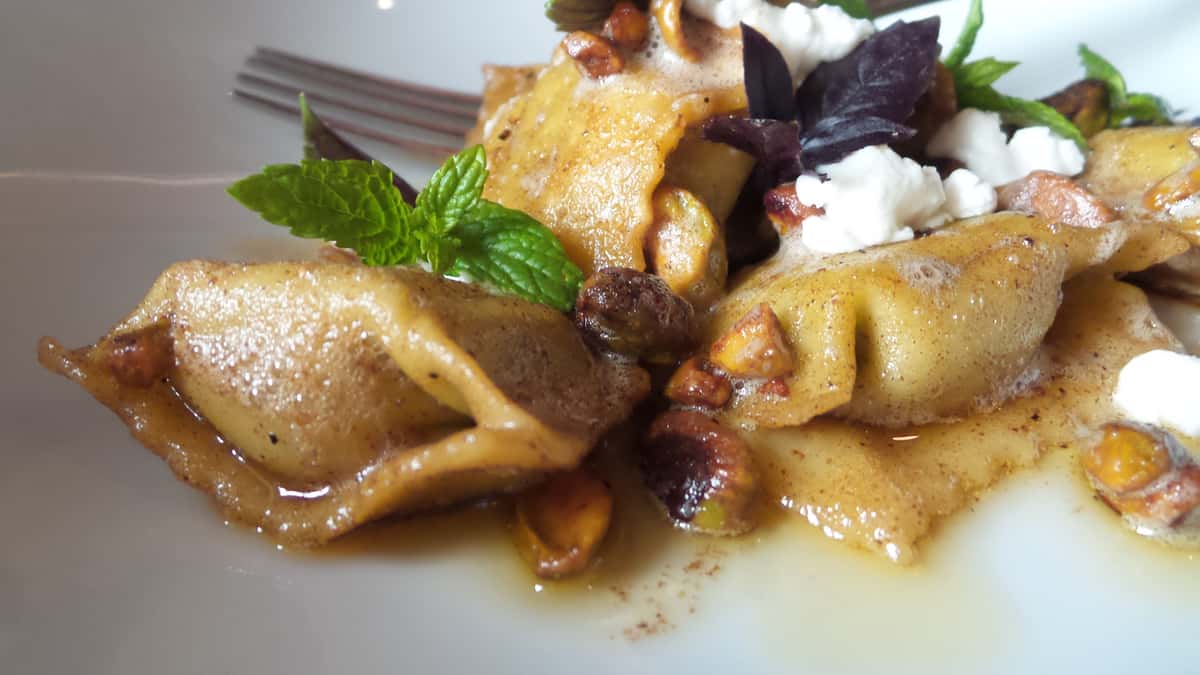 House Made Black Truffle Ricotta Agnolotti Seasonal Menu Olea