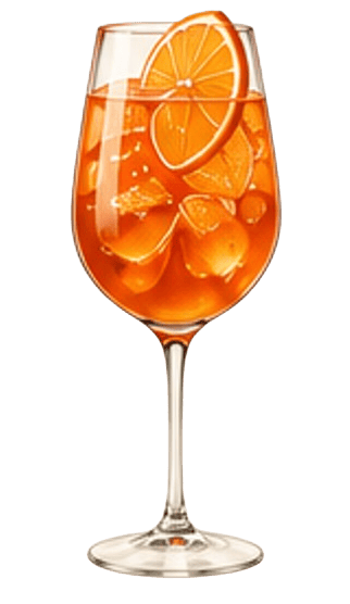 Aperol Spritz with soda and orange garnish