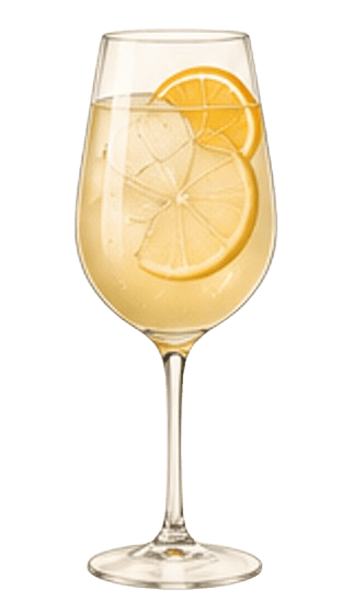 Limoncello Spritz with lemon garnish