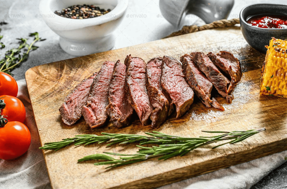 Sliced steak