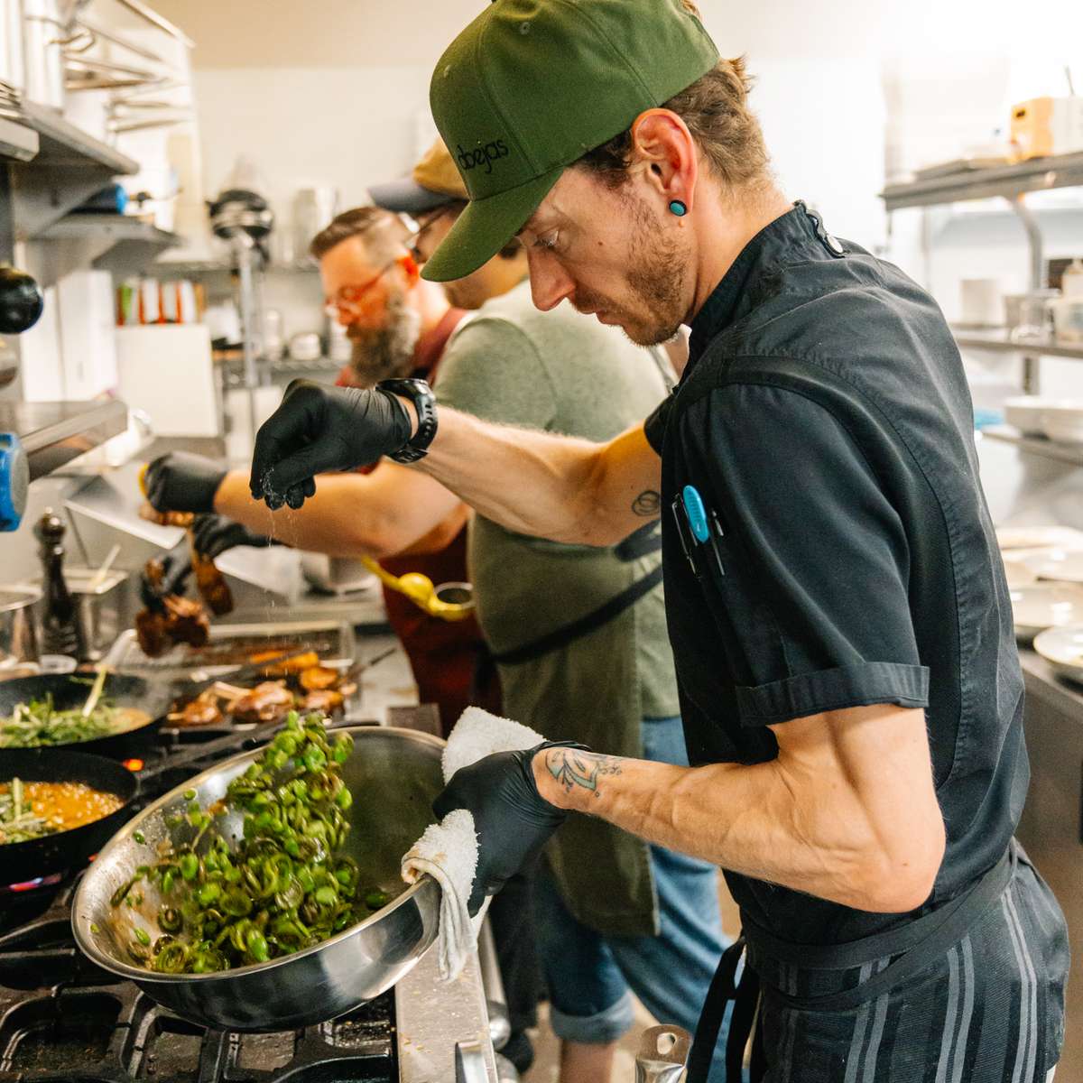 Staff preparing orders