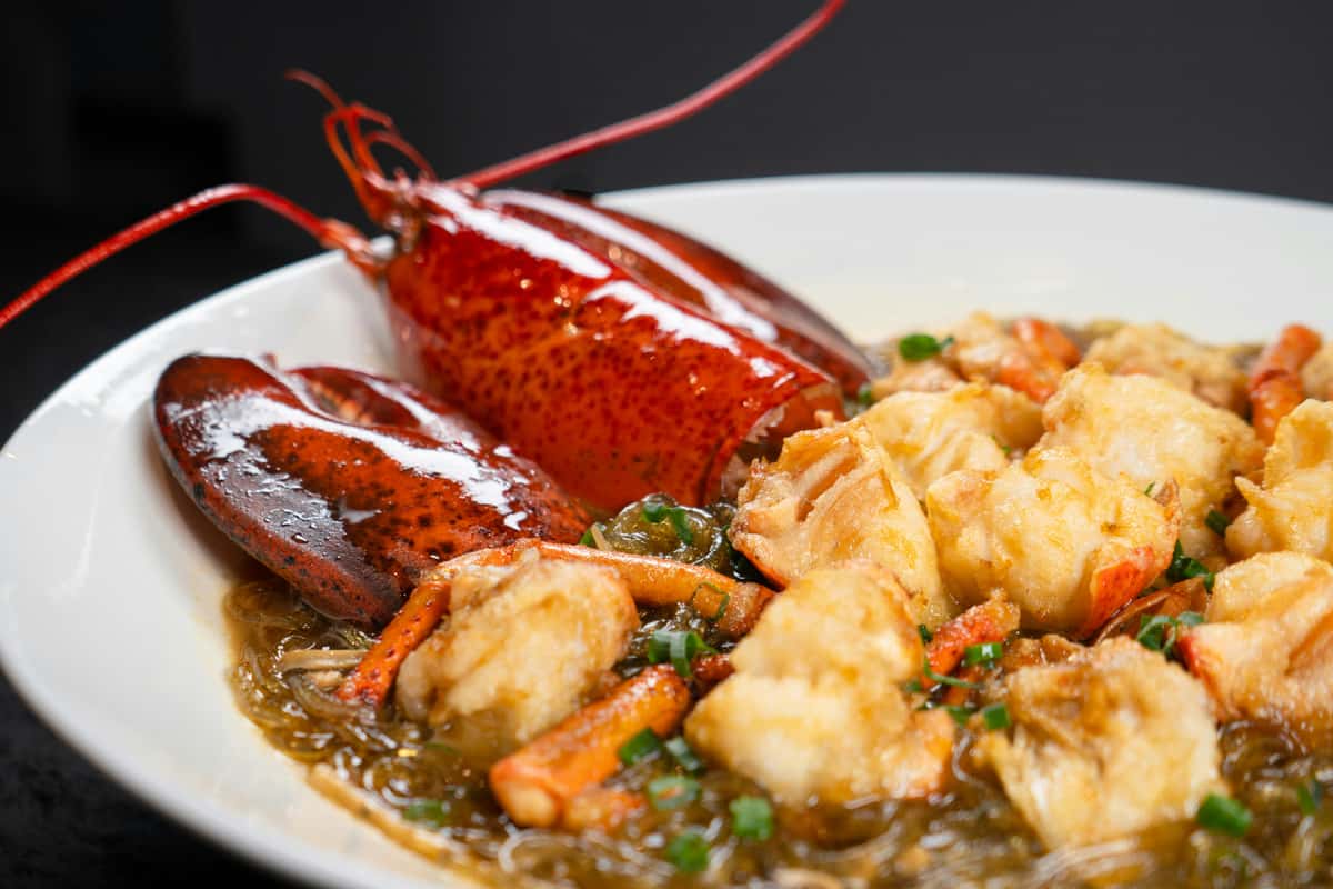 Dish with lobster