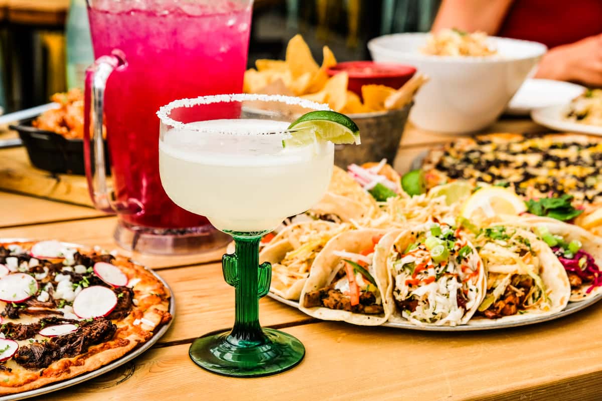 Cocktail and tacos