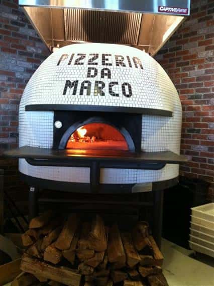 Pizzeria Da Marco tiles on their pizza oven 