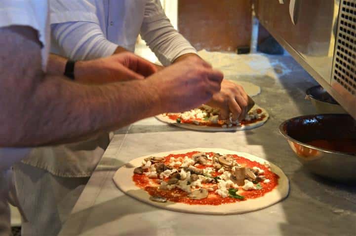making pizza