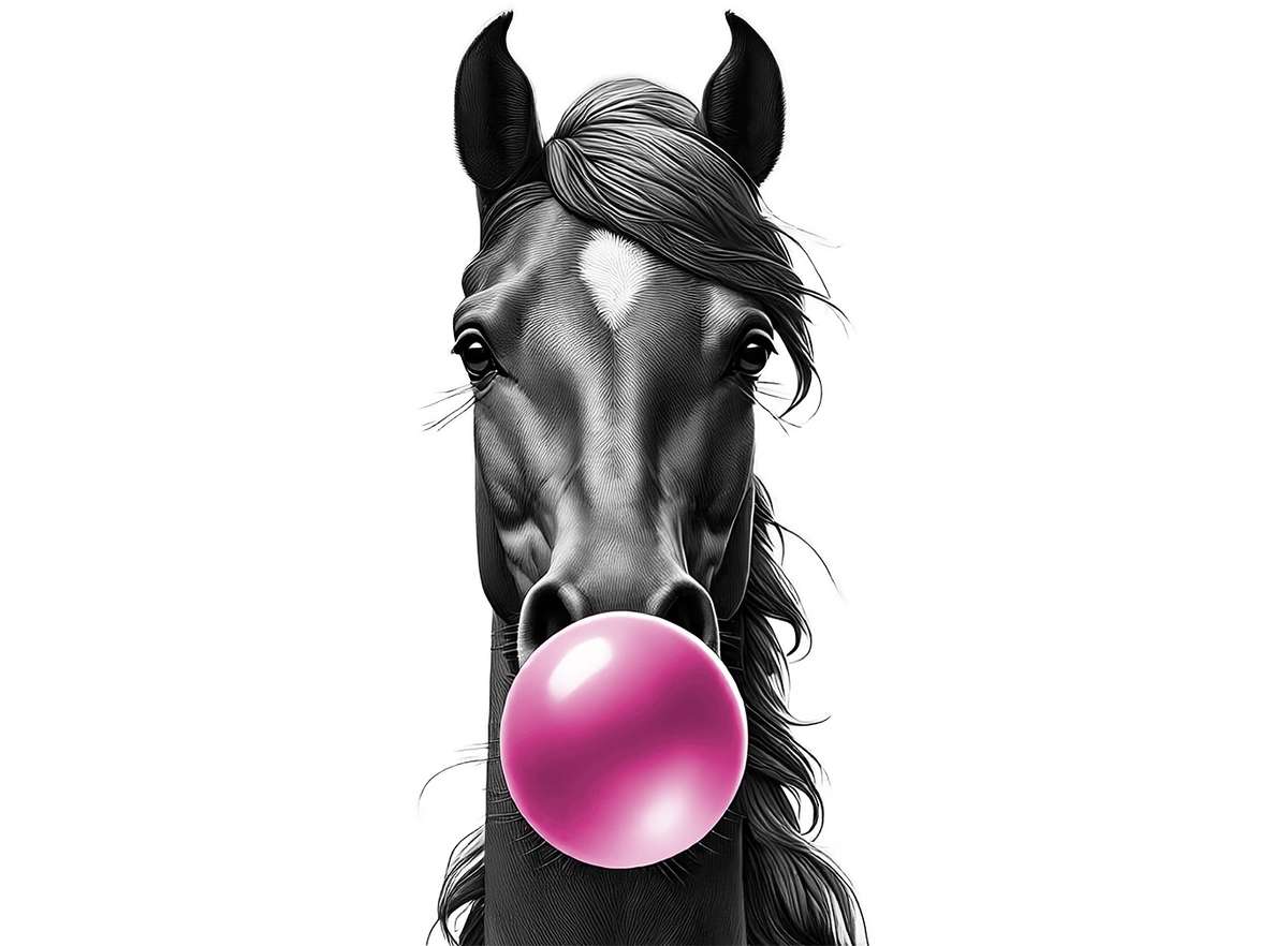bubble horse pink gum