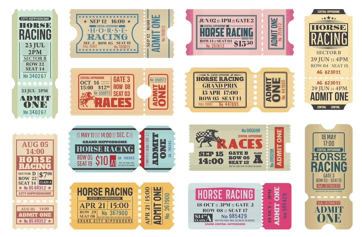 vintage horse racing admission tickets