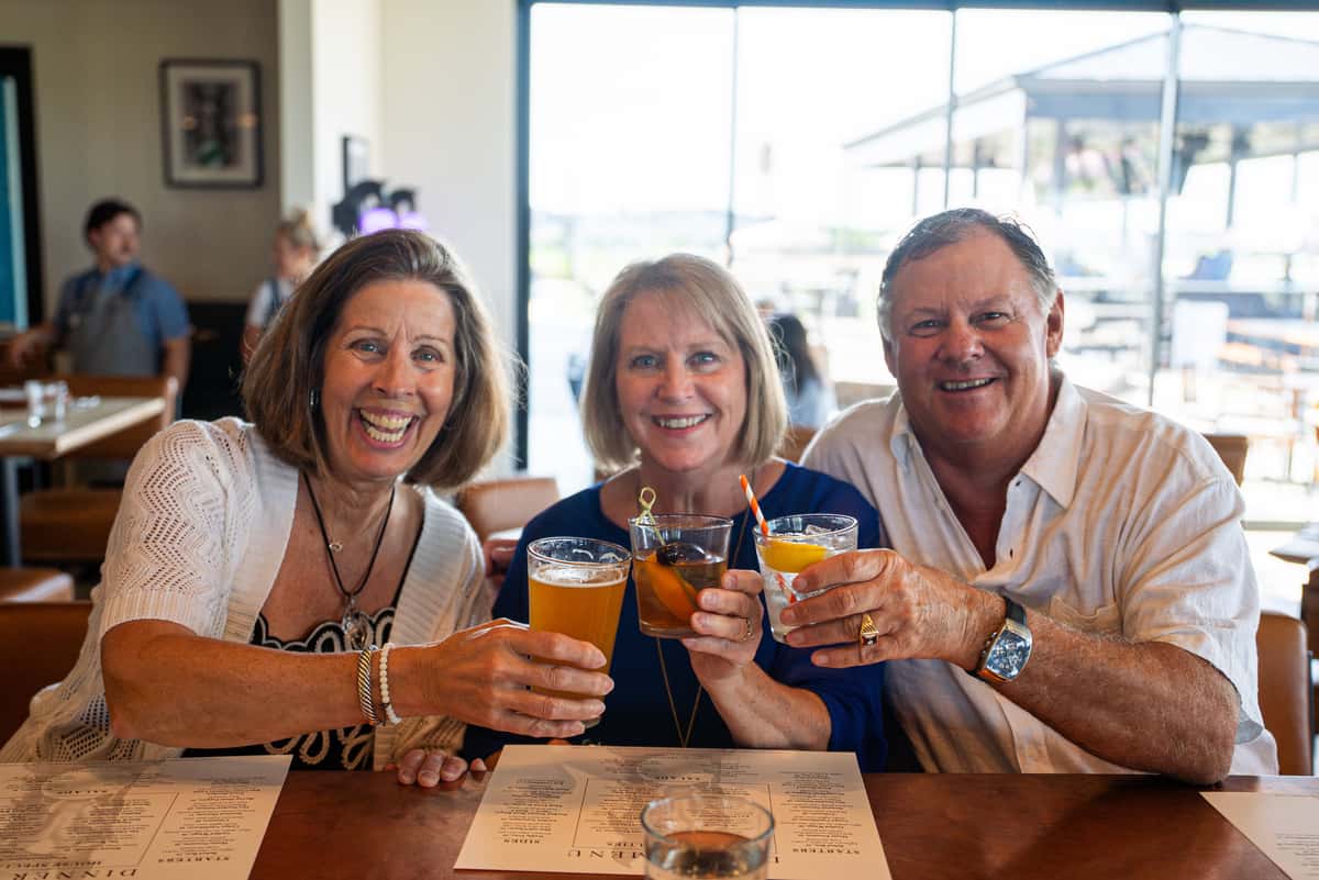 enjoying happy hour