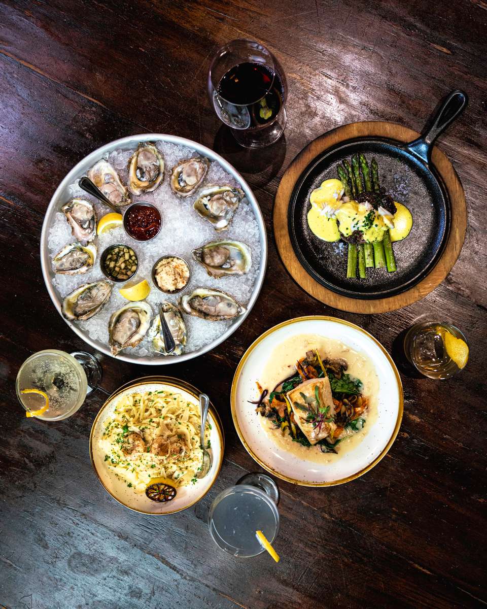 spread of menu items