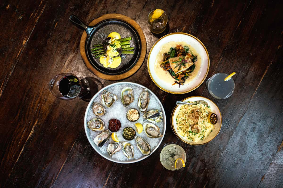 spread of menu items