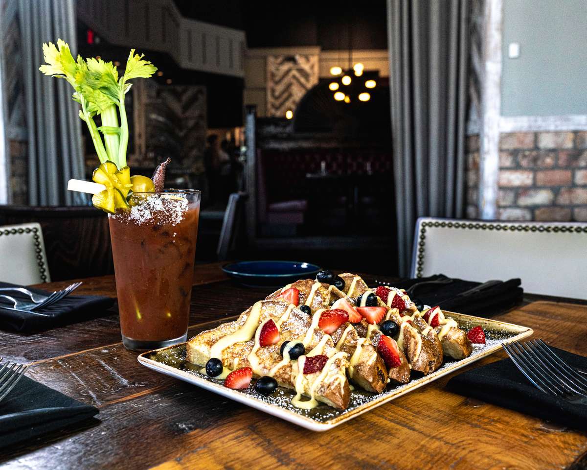 menu items and cocktail
